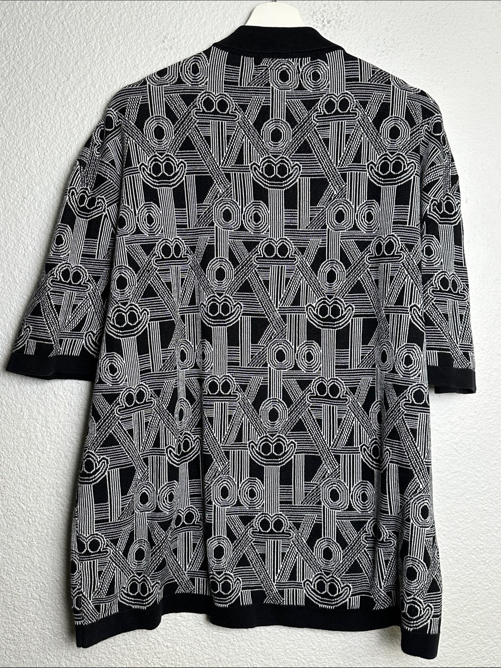Zara Diaz Faes Sweater Shirt Black White Button Up Stretchy Mens XL - Picture 4 of 7